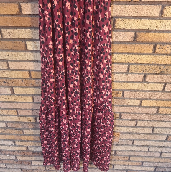 Gibson x City Safari Jaime Shrayber Smocked Maroon Floral Maxi Dress - Picture 3 of 8